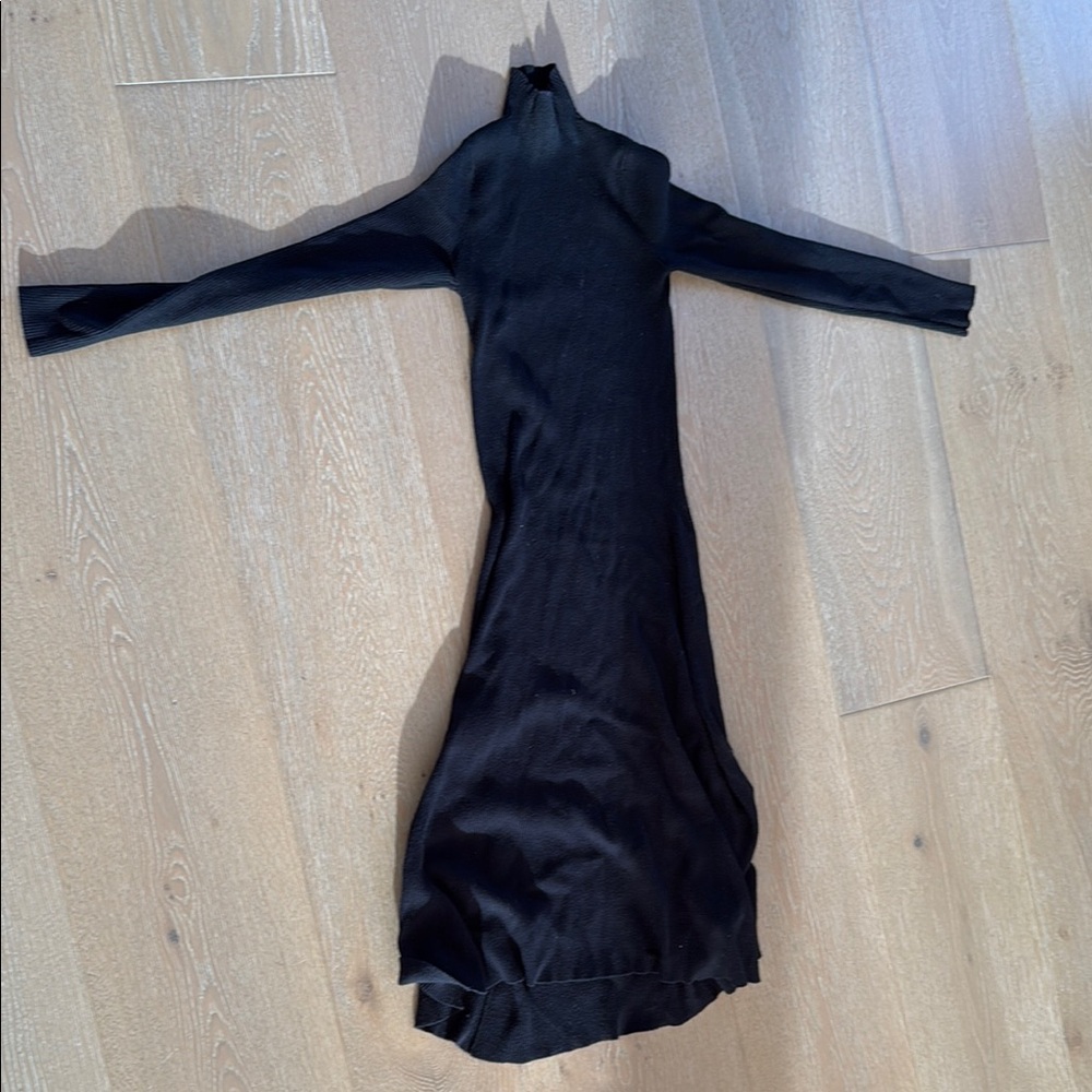 Black Bodycon Dress with Long Sleeves for Cocktail